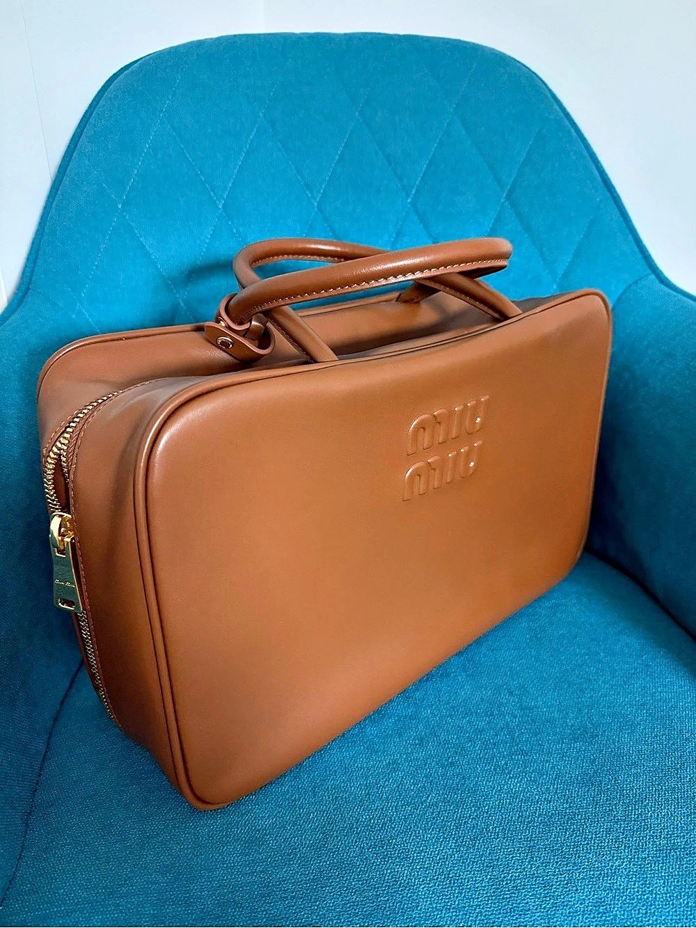 Leather Bag Structured Satchel Brown